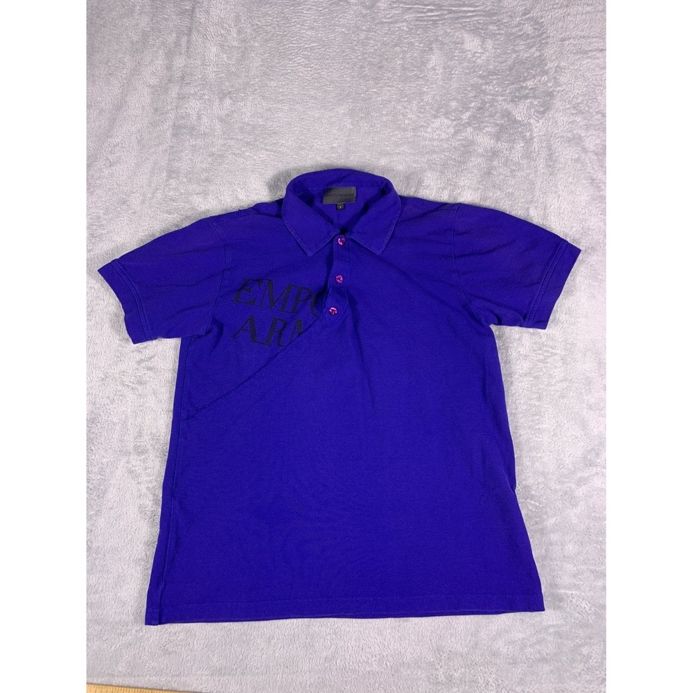 Emporio Armani Blue Polo Mens L  Short Sleeve